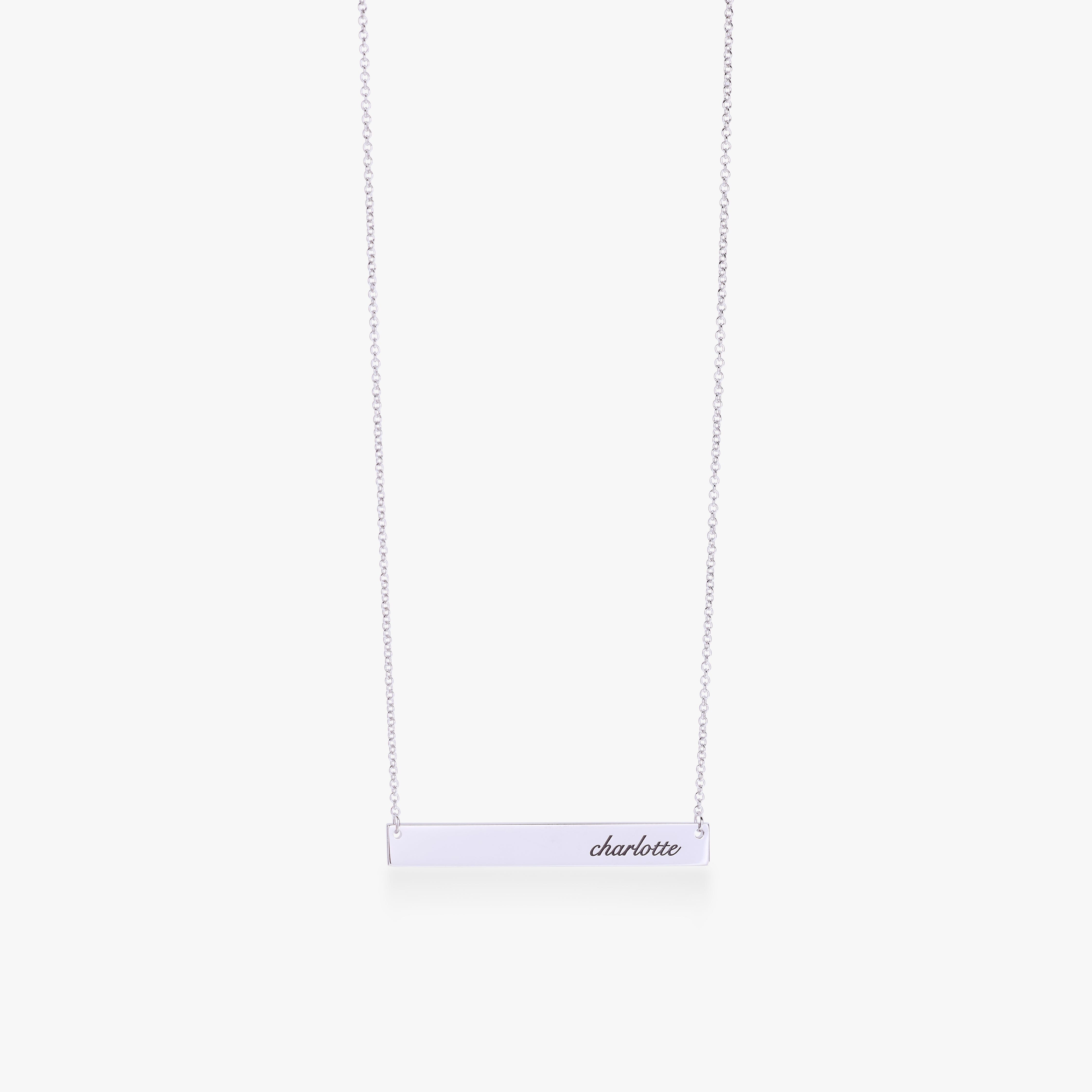 Script Skinny Bar Necklace