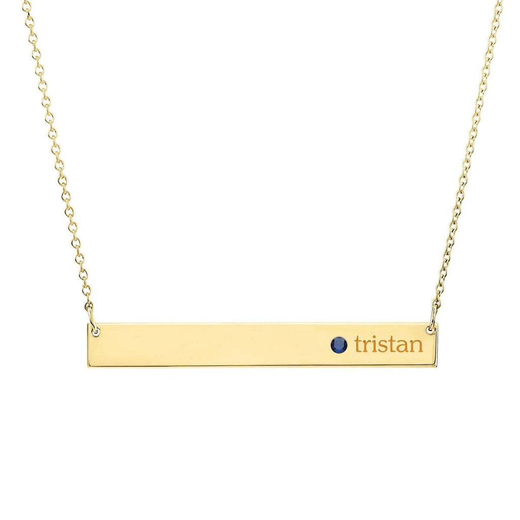 Skinny Bar Birthstone Necklace (1-3 Stones)