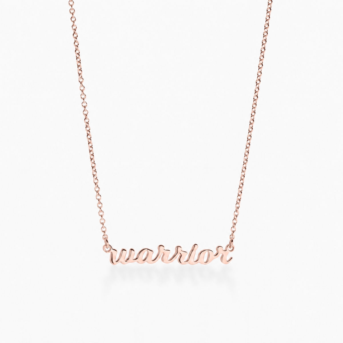 Script Warrior Nameplate Necklace