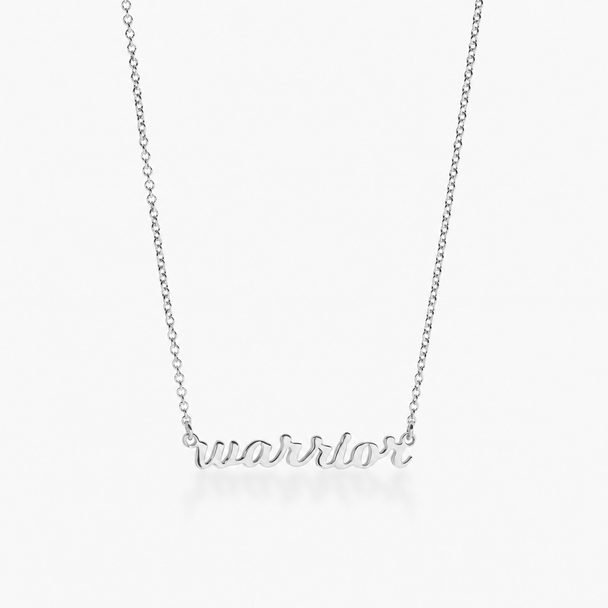Script Warrior Nameplate Necklace