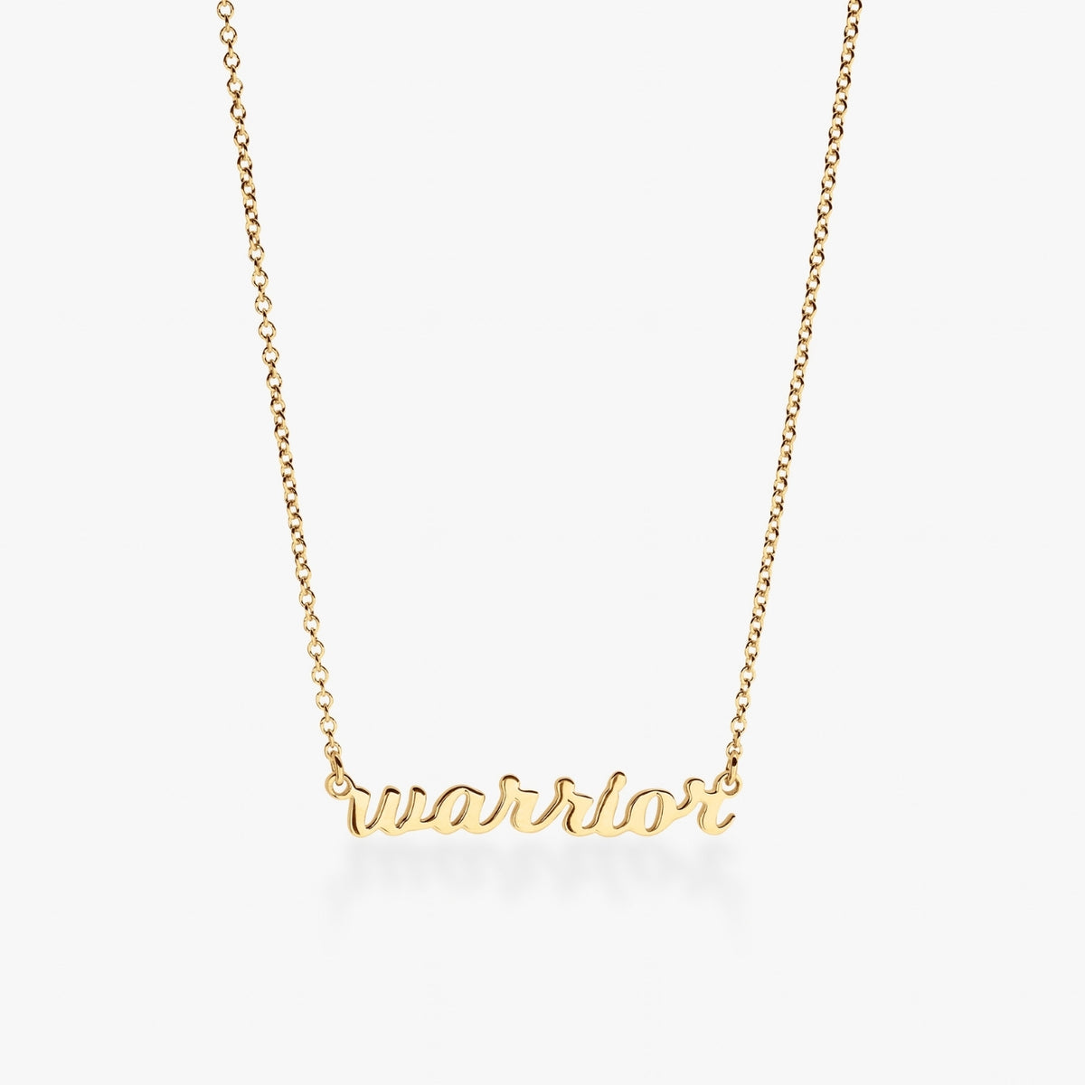 Script Warrior Nameplate Necklace