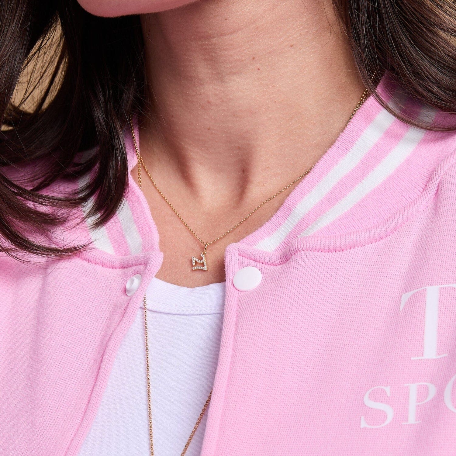 Pavé Number Charm Necklace