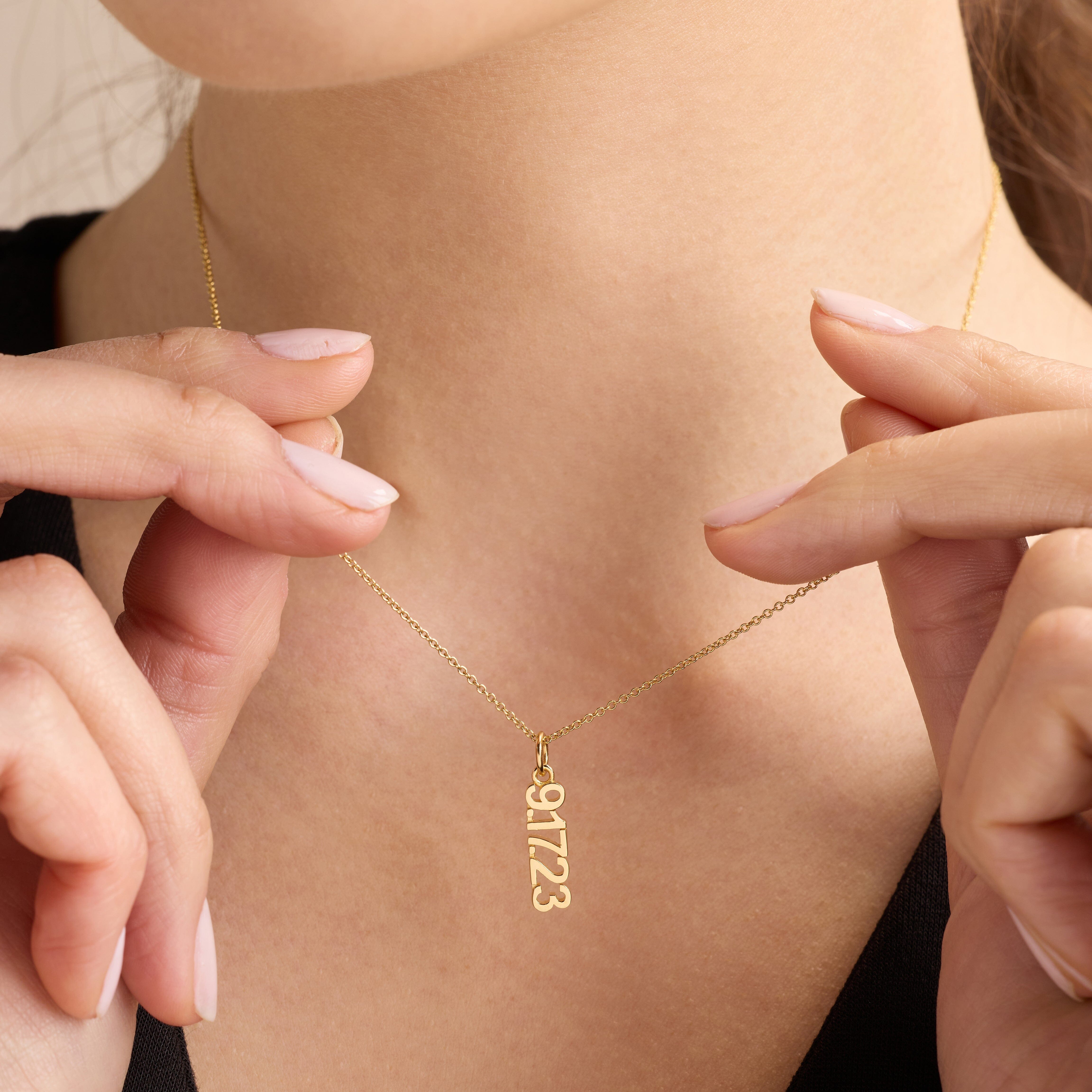 Vertical Date Necklace