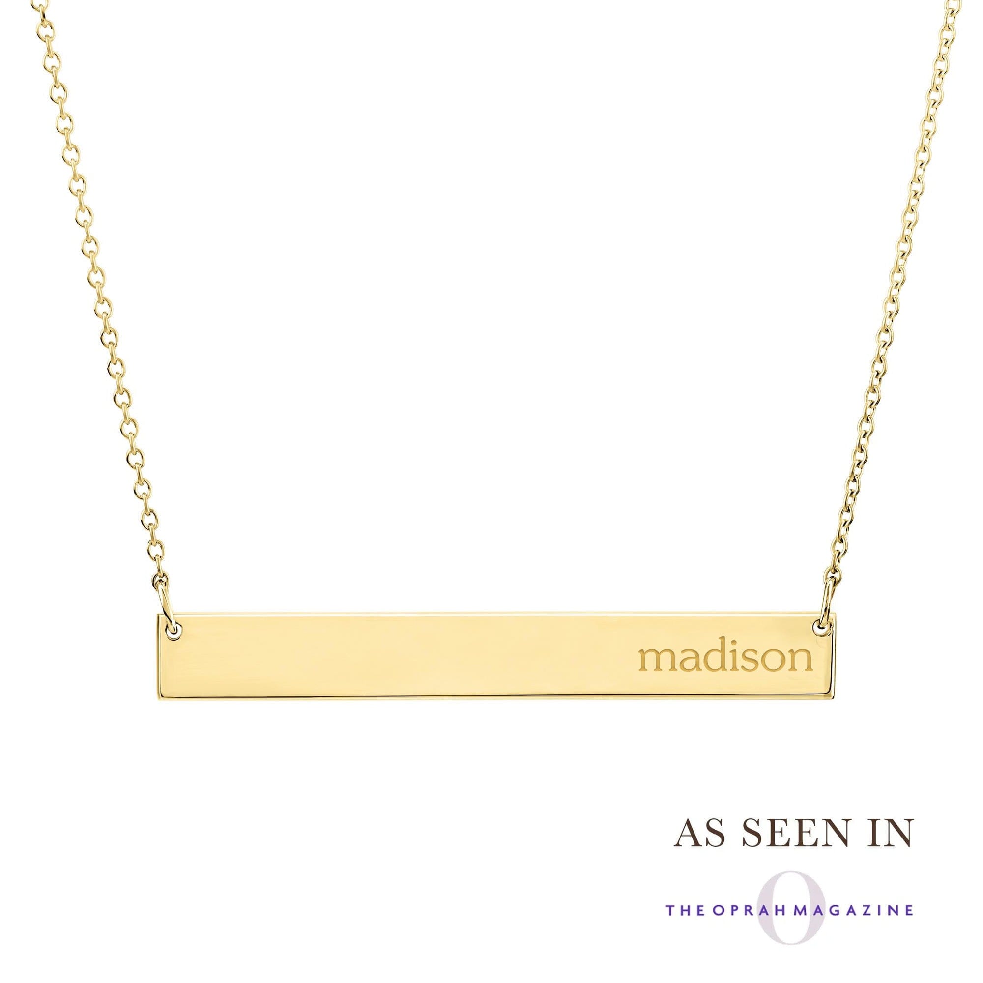 Left Aligned Name & Right Aligned Crystal Birthstone Bar Necklace Left Aligned Name & Right Aligned Crystal Birthstone Bar Necklace