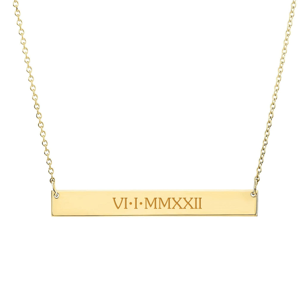 14k Gold Skinny Bar Necklace - Uppercase