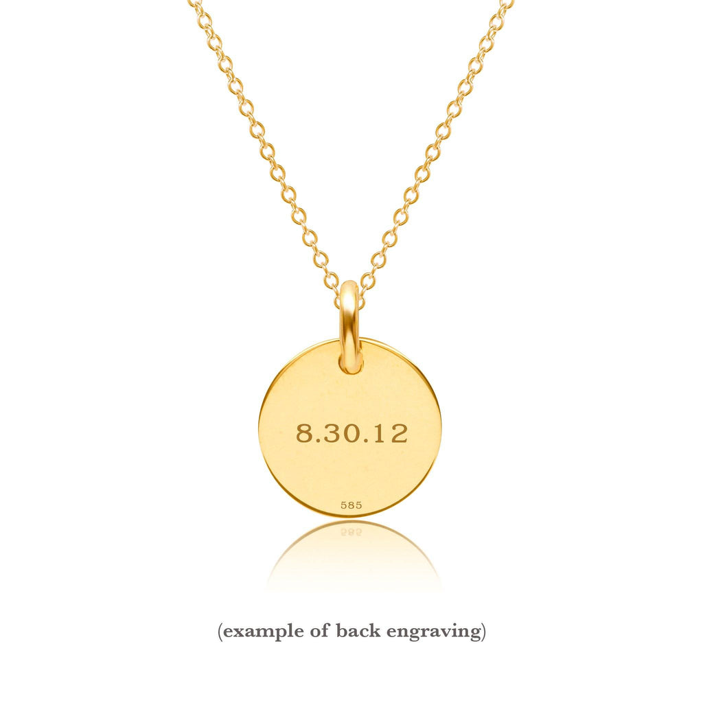 Gold Initial Circle Necklace - Lowercase