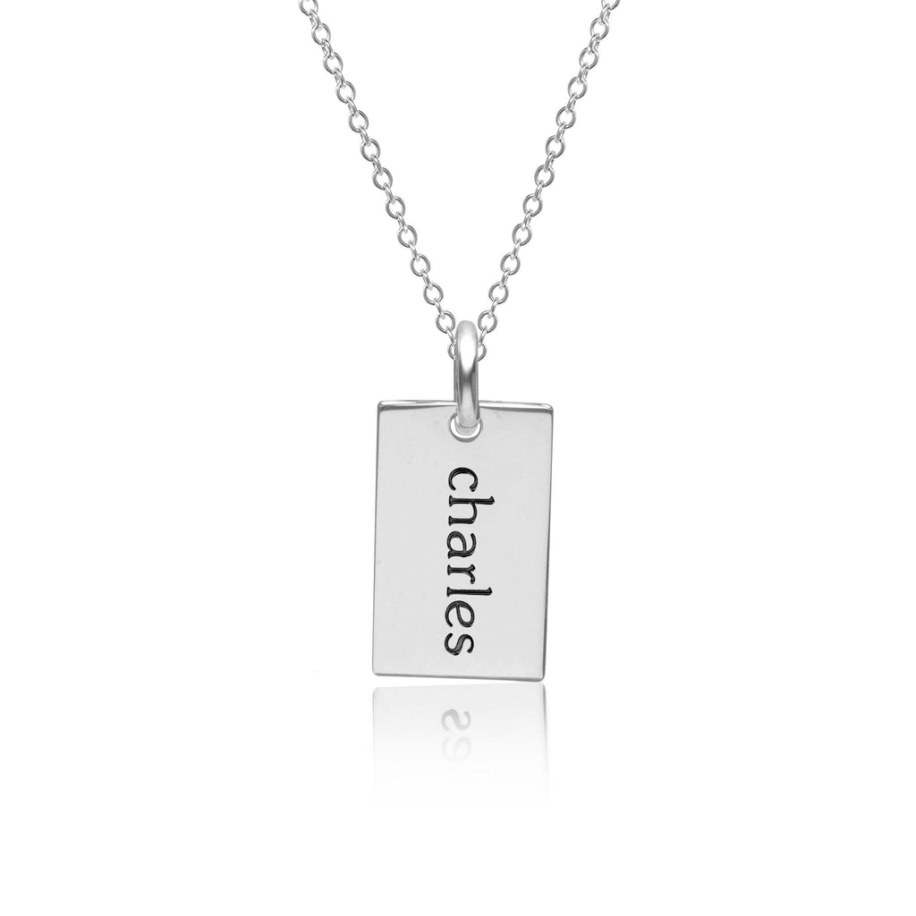 Sterling Silver Mini Dog Tag Necklace