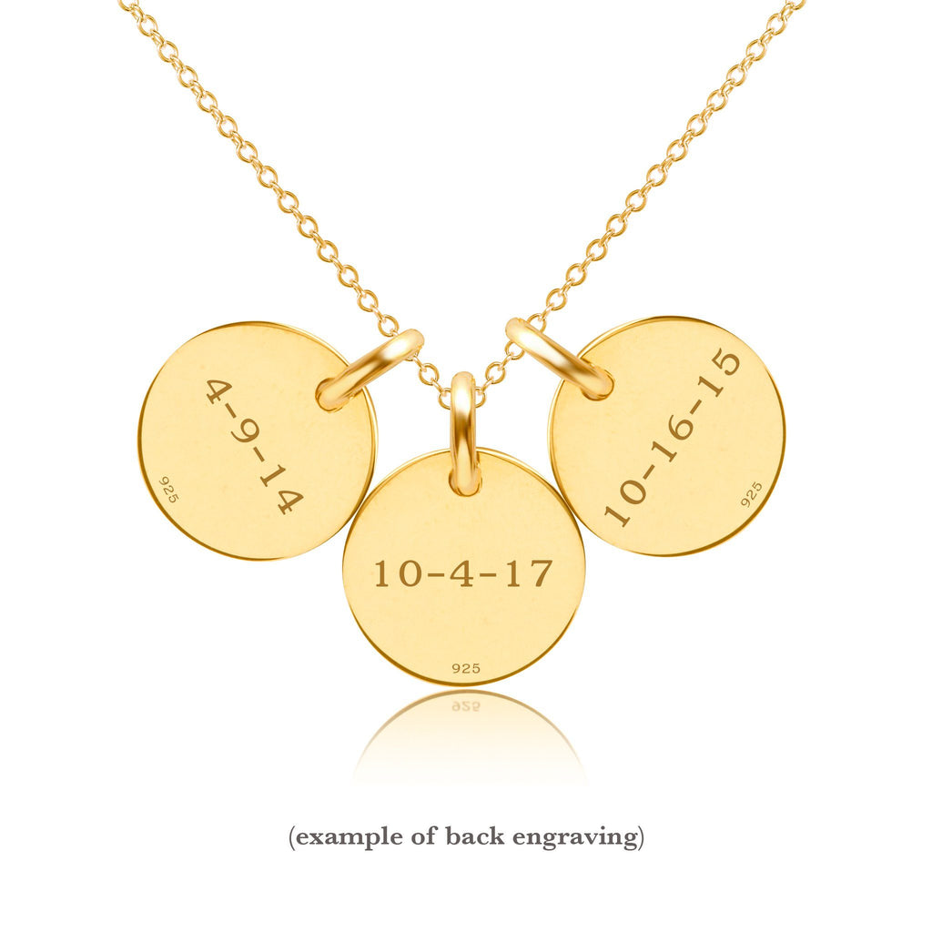 14k Gold Circle Necklace - 3 Names