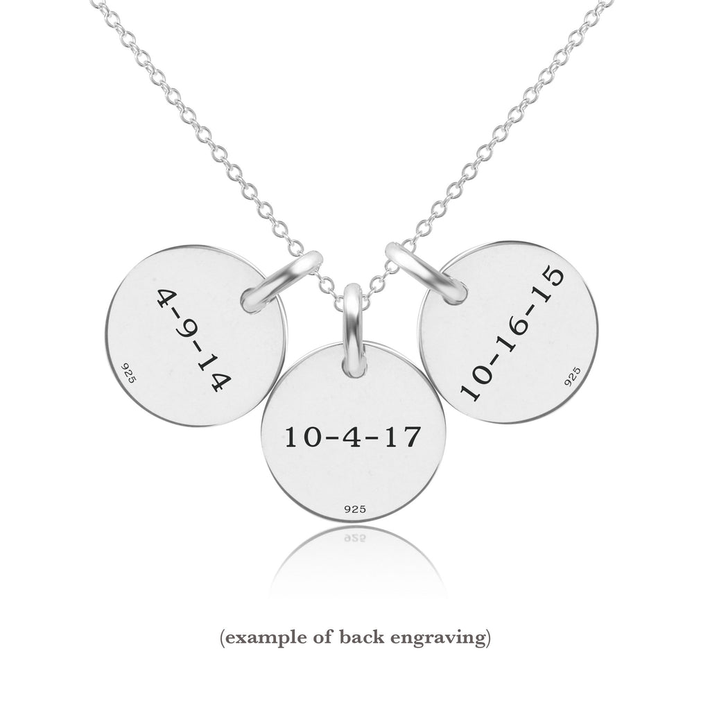 Sterling Silver Circle Necklace - 3 Names