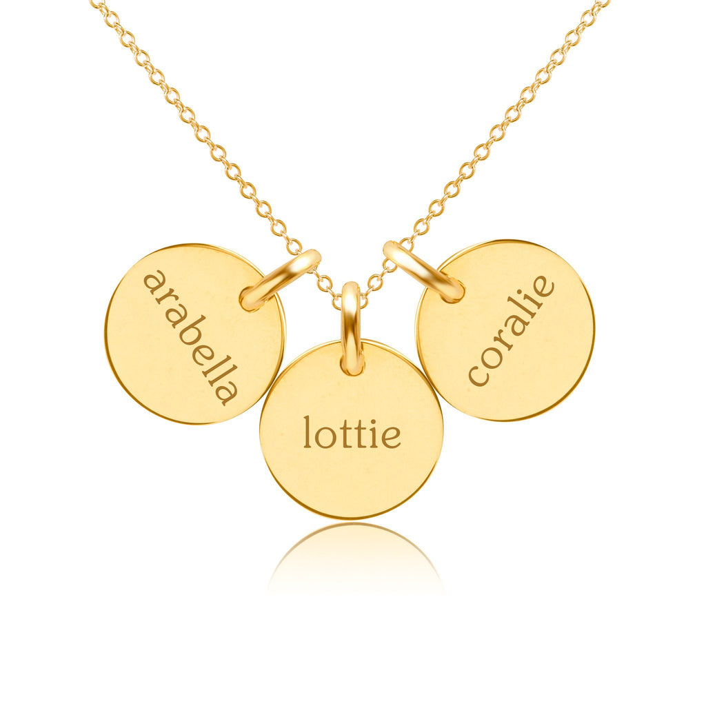 Gold Circle Necklace - 3 Names