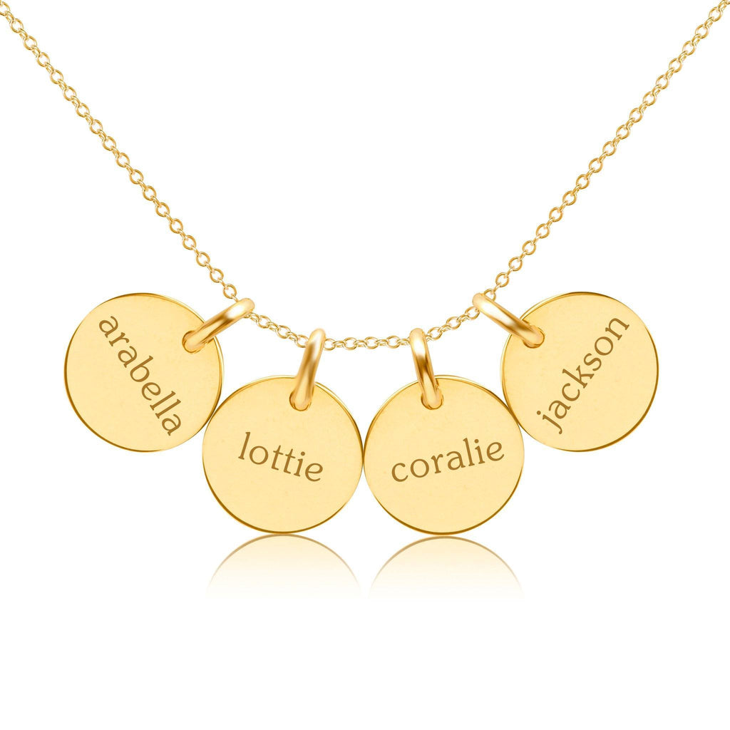 Gold Circle Necklace - 4 Names