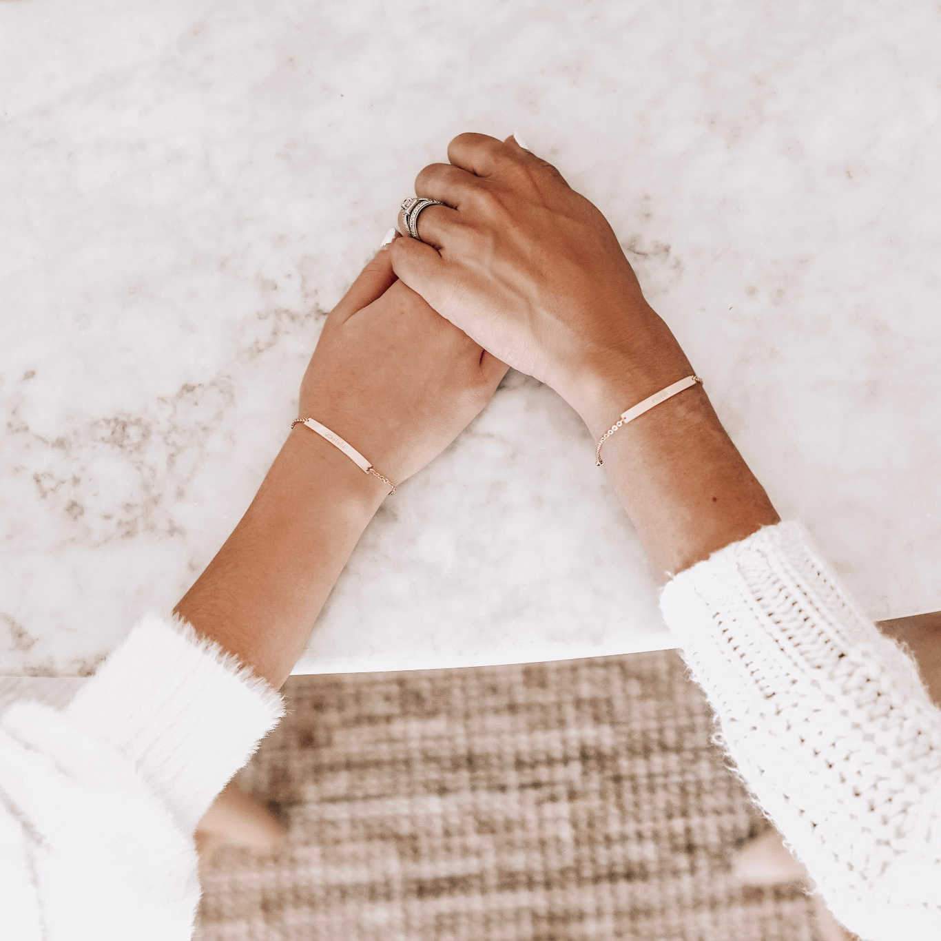 Mother-Daughter Bar Bracelet Set | Tiny Tags