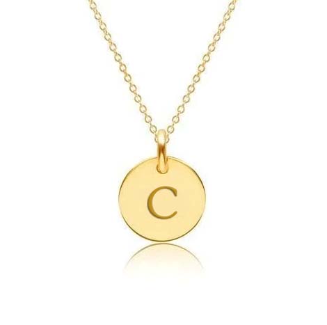 14K Gold Initial Necklace - Acadian Estates & Custom Pendant and Chain  $209.99 #tag1#