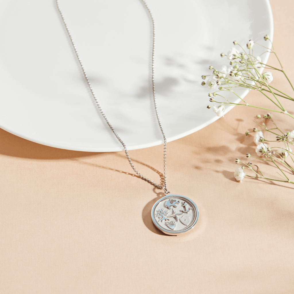 Sterling Silver Reflection Coin Pendant Necklace