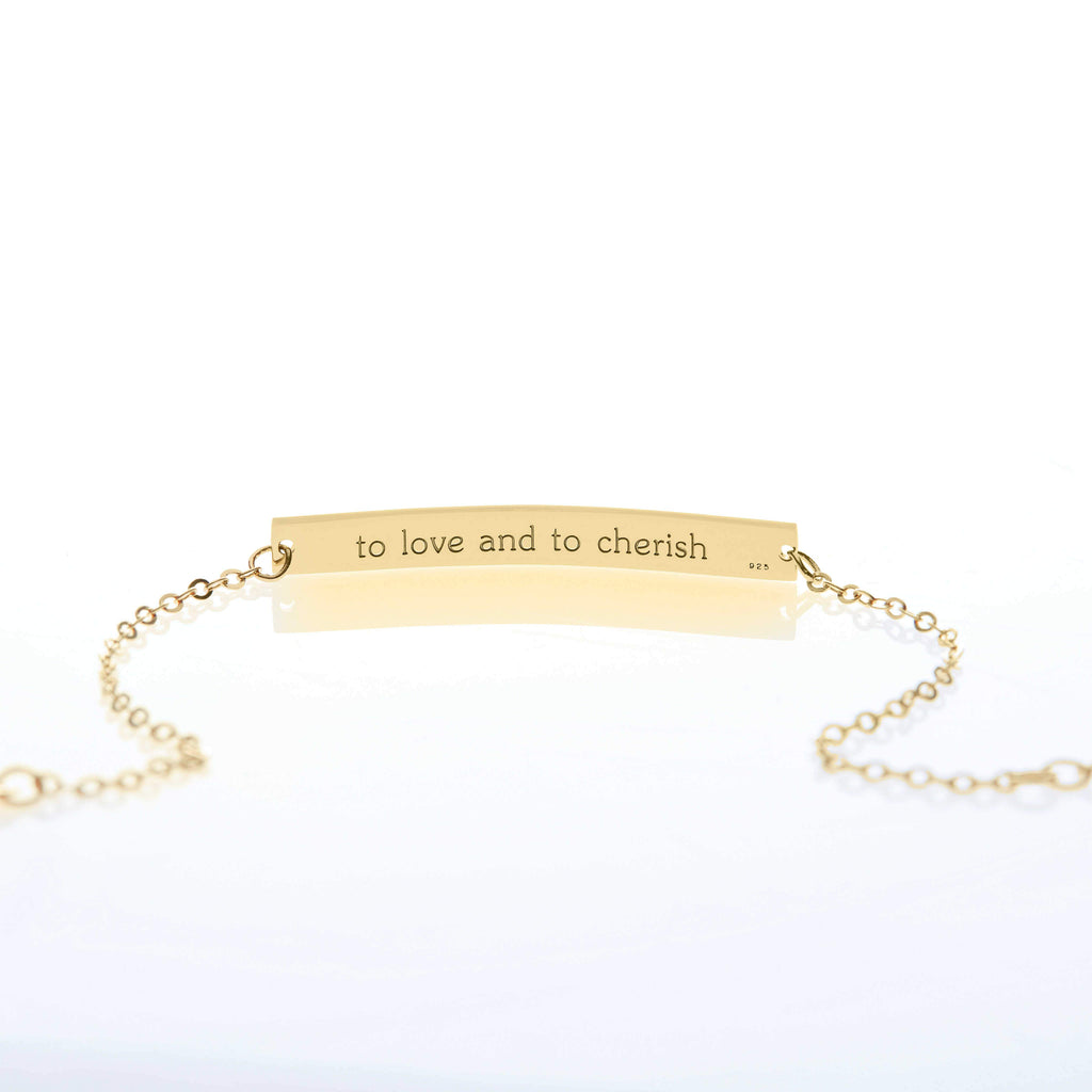 Personalized Bracelet for Women Gold Bar Bracelet Monogram Initial