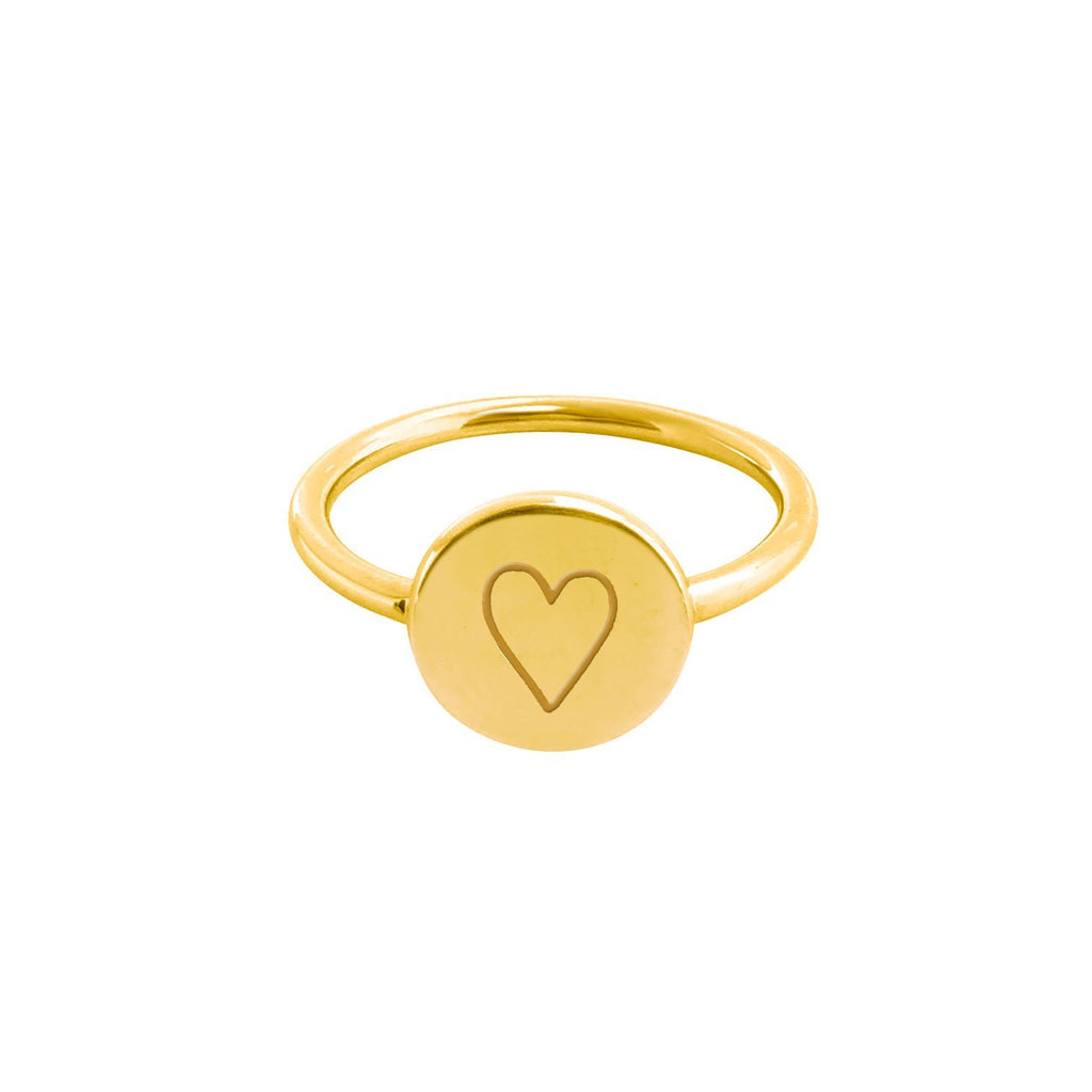 14k Gold Perfectly Imperfect Heart Signet Ring