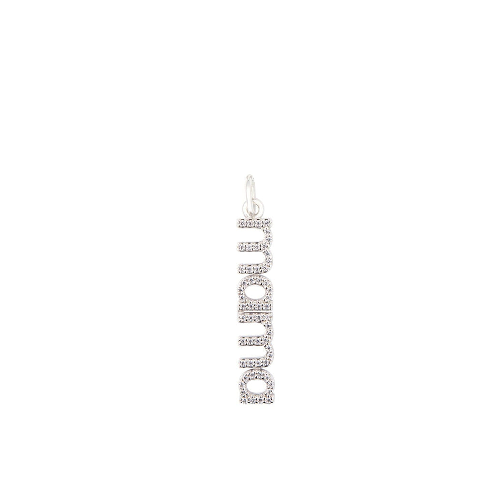 Sterling Silver Pavé Vertical Mama Charm