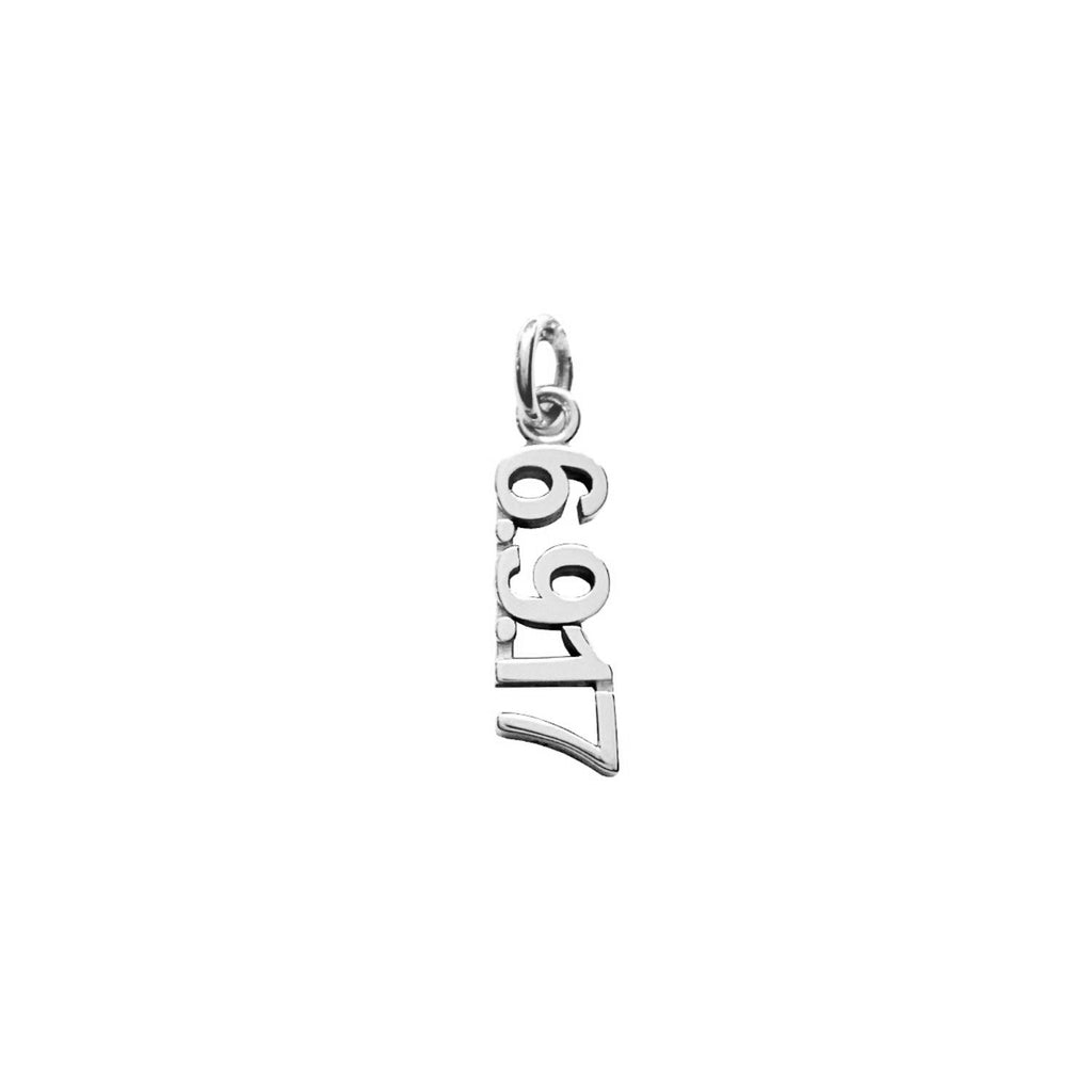 Sterling Silver Vertical Date Charm