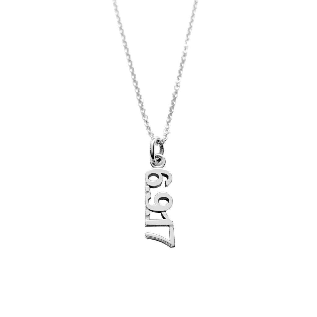 Sterling Silver Vertical Date Necklace