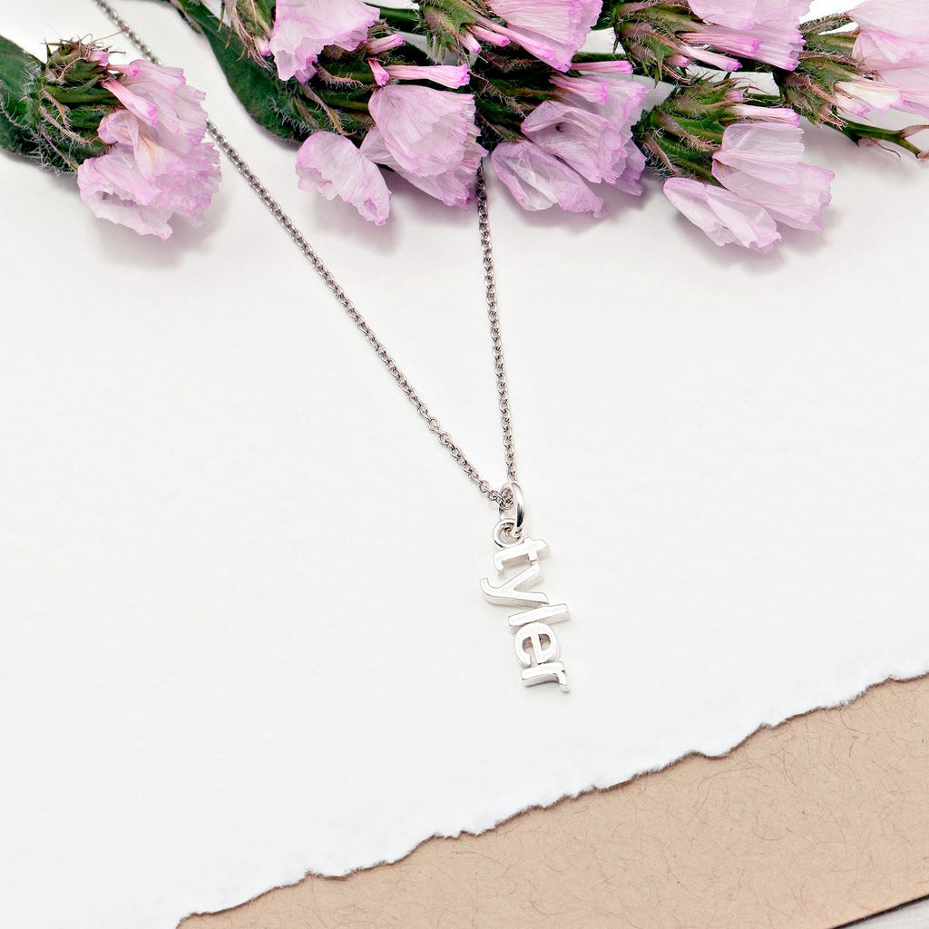 Sterling Silver Vertical Name Necklace
