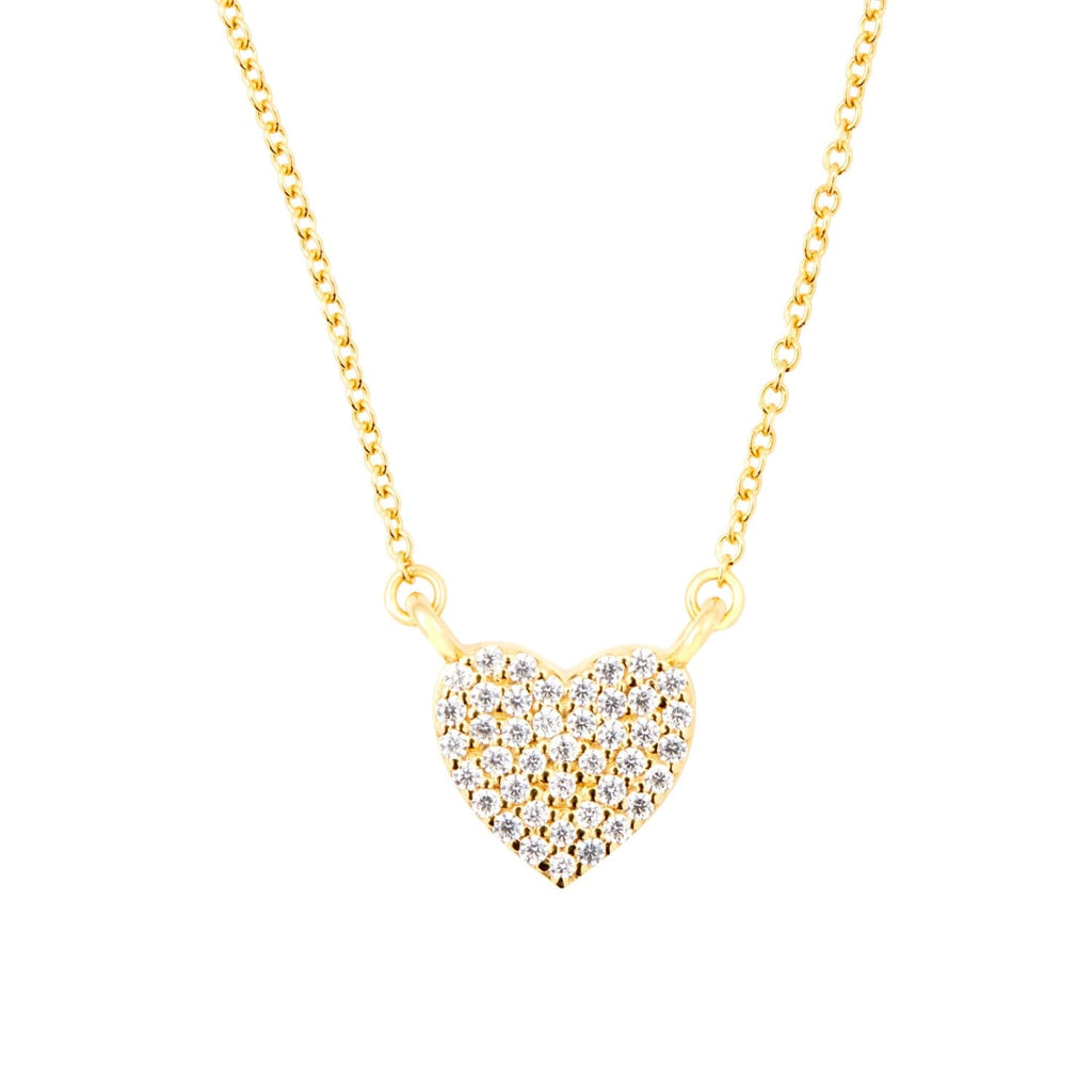 14k Gold Pavé Diamond Heart Necklace