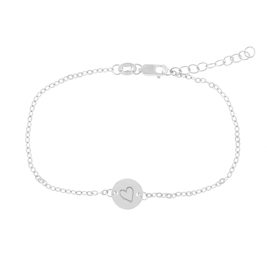 14k Gold Perfectly Imperfect Heart Chain Bracelet