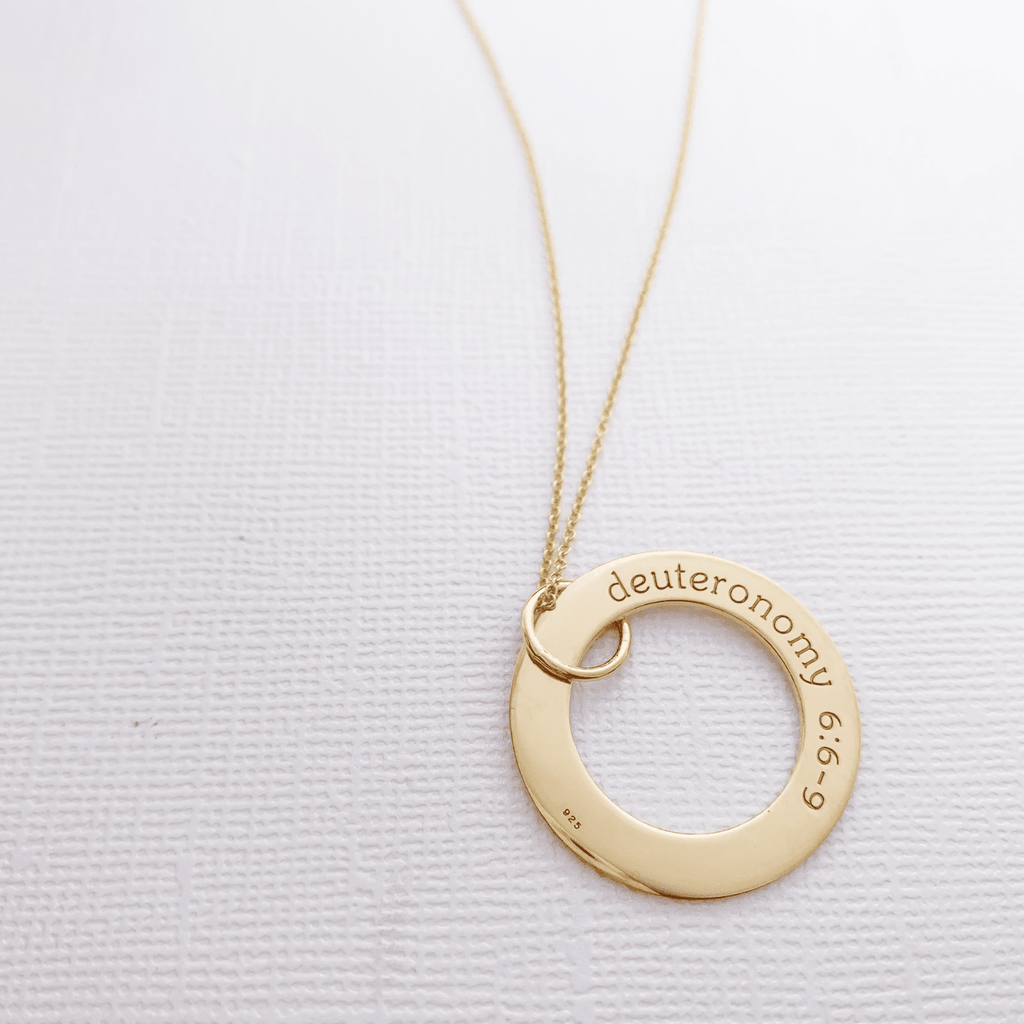 Custom gold circle discount pendant