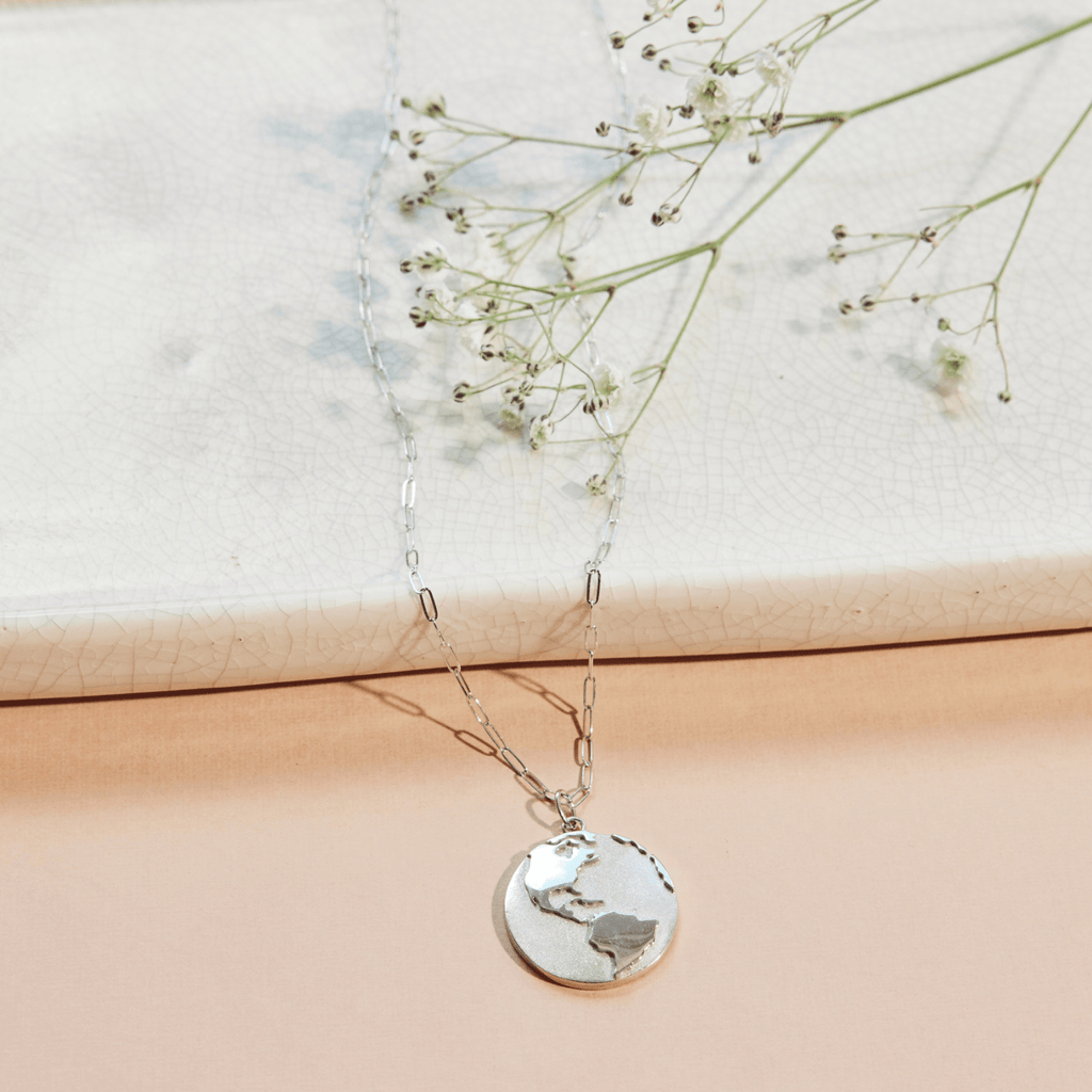 Sterling Silver Reflection Coin Pendant Necklace