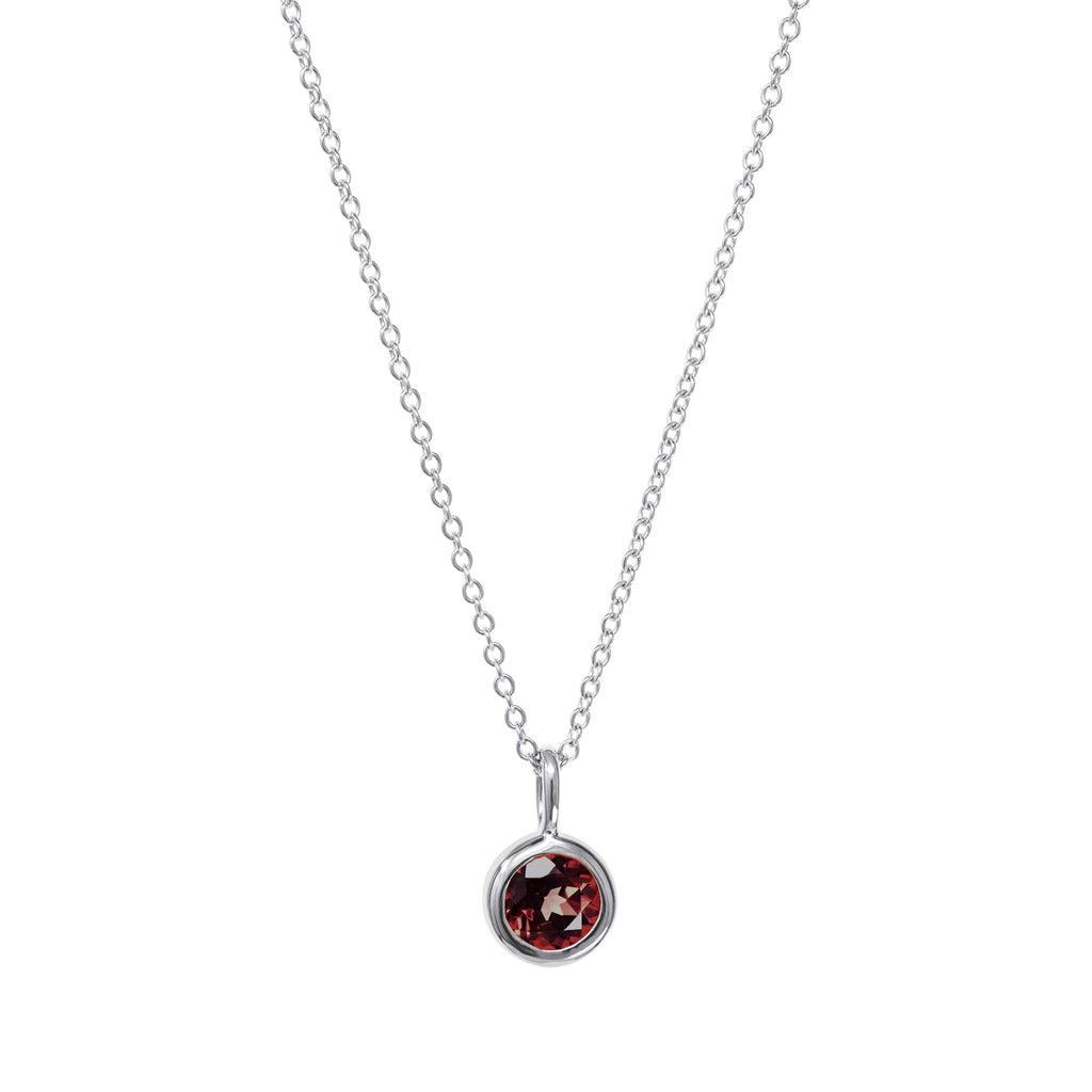 Raw Garnet Pendant Necklace - January Birthstone Silver Plated – Designs by  Nature Gems