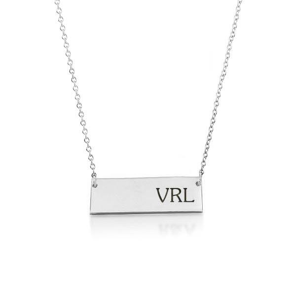 Sterling Silver Monogram Bar Necklace
