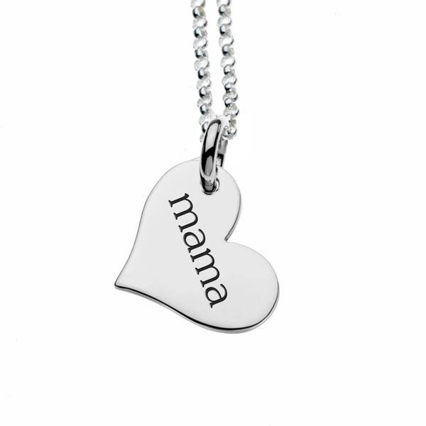 Sterling Silver Heart Mama Necklace
