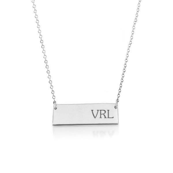 14k Gold Monogram Bar Necklace