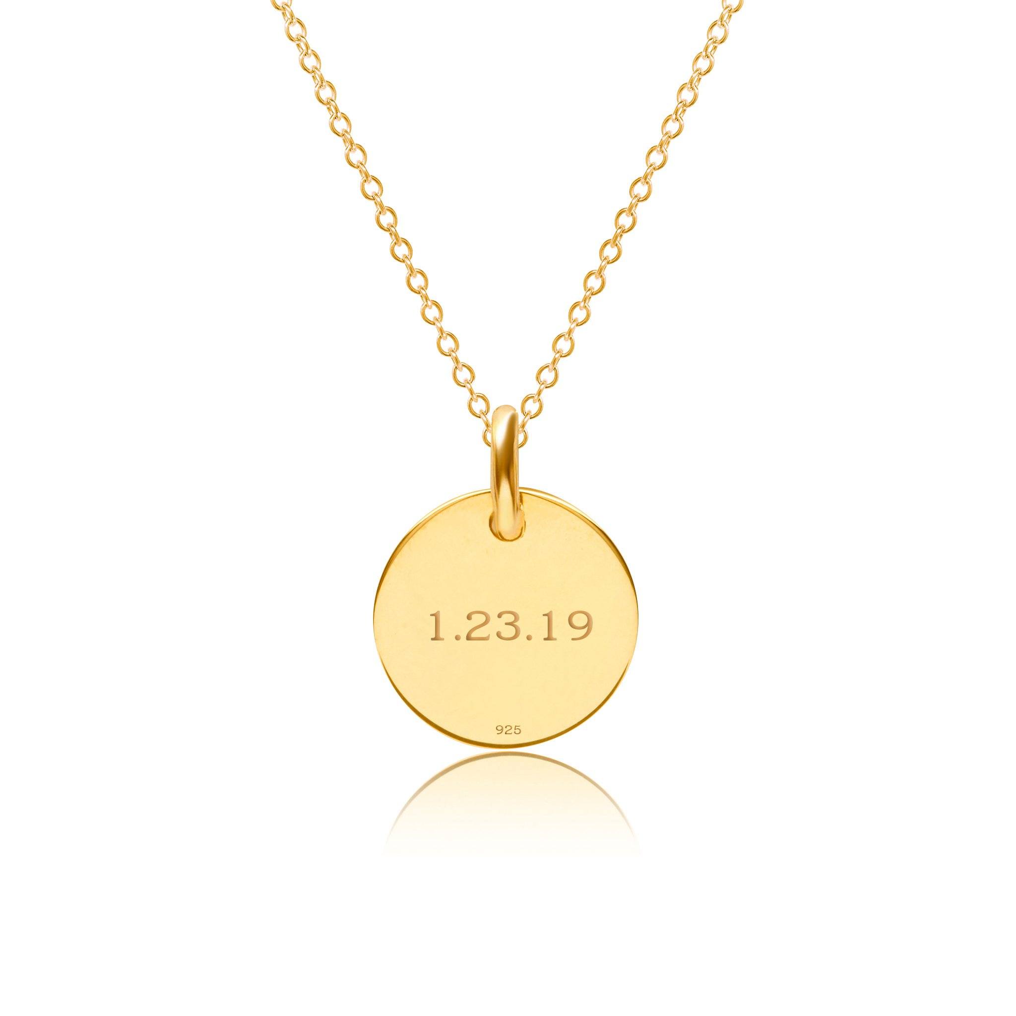 Gold Engravable Adoption Necklace Gold Personalized Necklaces Gifts for Mothers Tiny Tags