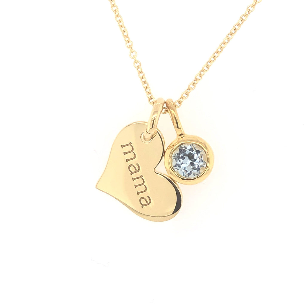 Gold Heart Mama Necklace