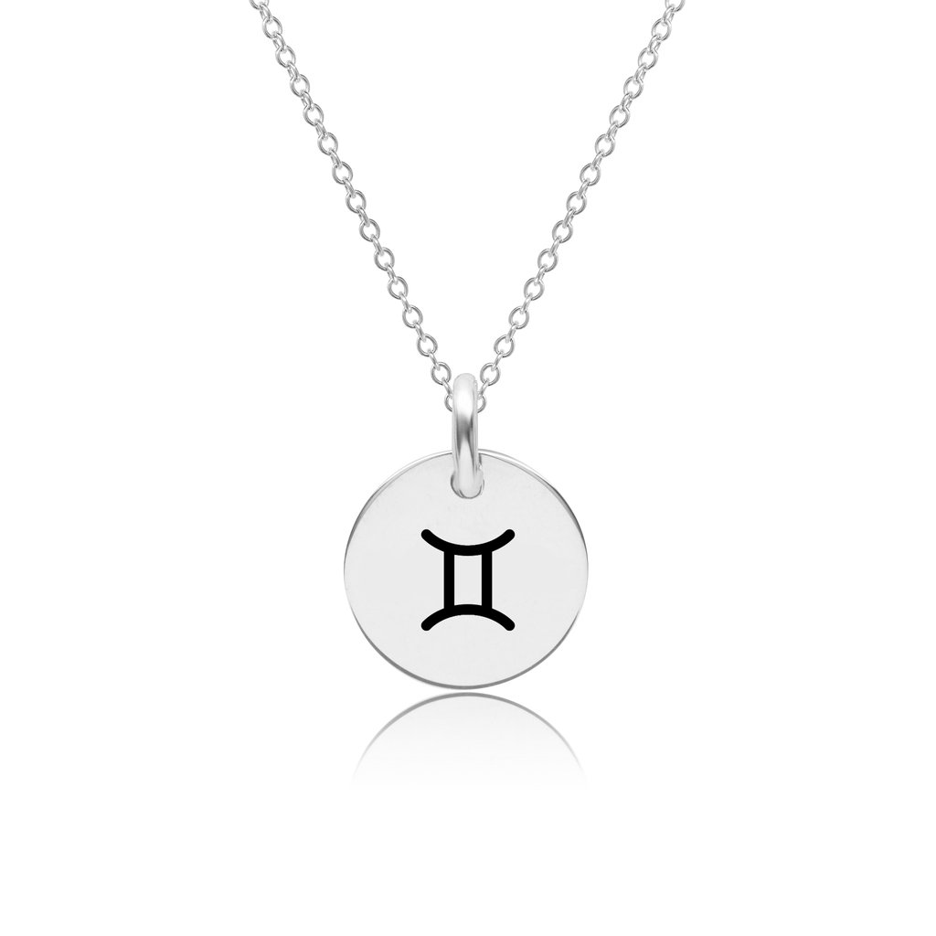 Silver Zodiac Mini Circle Necklace
