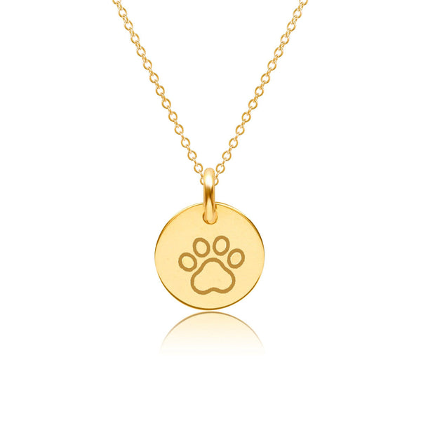 White gold deals dog paw necklace