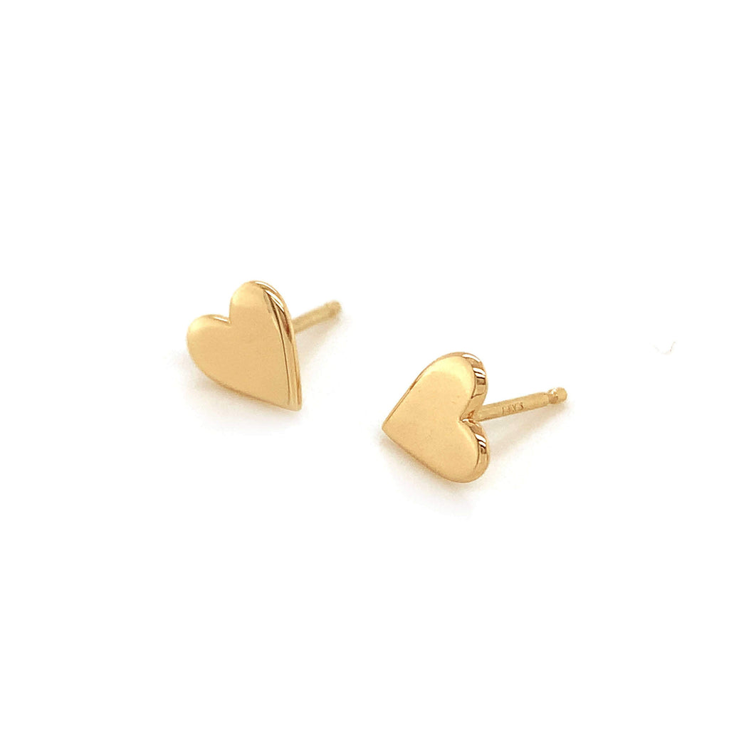 14k Gold Perfectly Imperfect Heart Stud