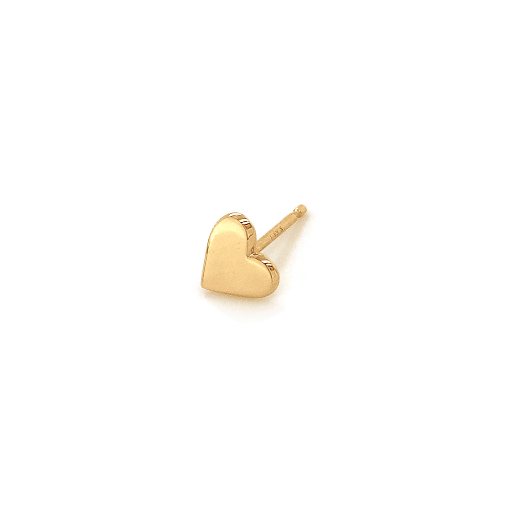 14k Gold Perfectly Imperfect Heart Stud