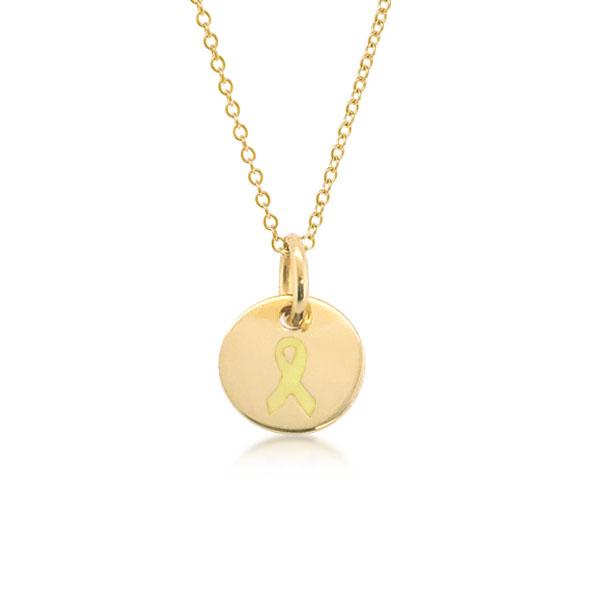 Gold Engravable Childhood Cancer Ribbon Necklace