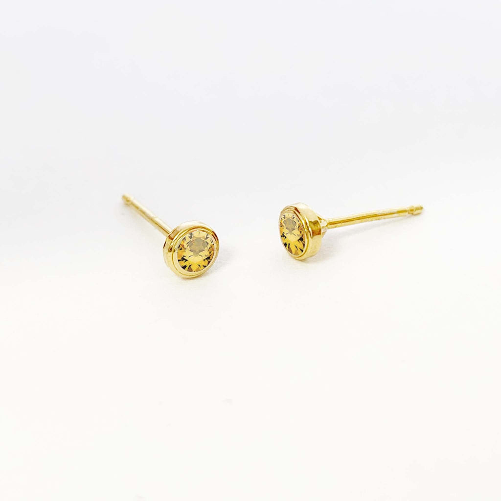 14k Gold Birthstone Stud Earring
