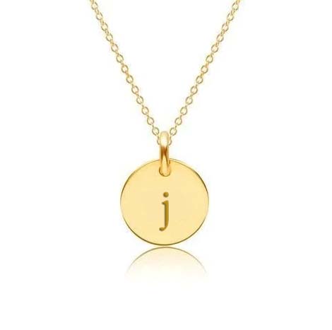 Mini Initial Circle Tag Necklace - Lowercase