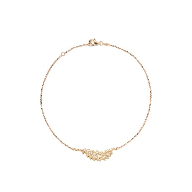14k Gold Flamingo Feather Bracelet by Lindsey Gurk