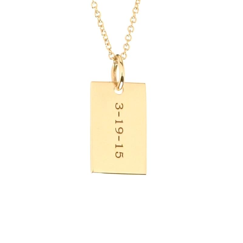 SMALL DOG TAG ID NECKLACE, GOLD – Dorsey