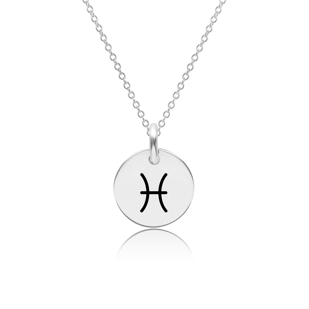 Silver Zodiac Mini Circle Necklace