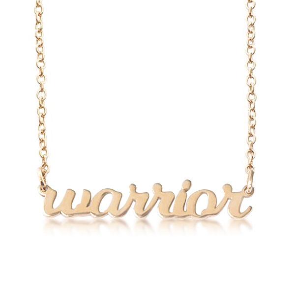 14k Gold warrior Script Nameplate Necklace