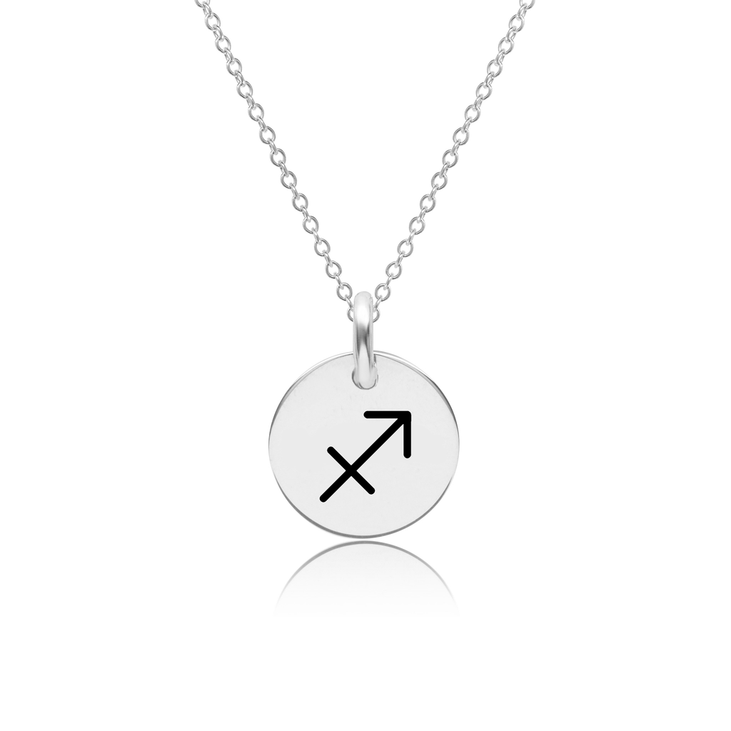 Silver Zodiac Mini Circle Necklace