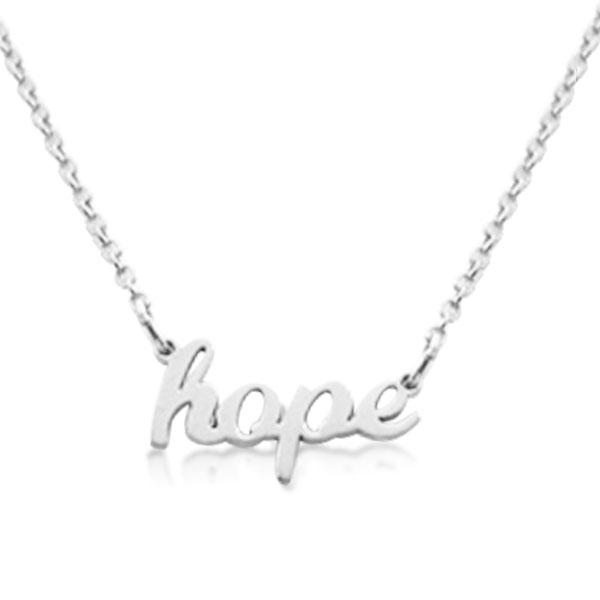 Sterling Silver Script hope Nameplate Necklace