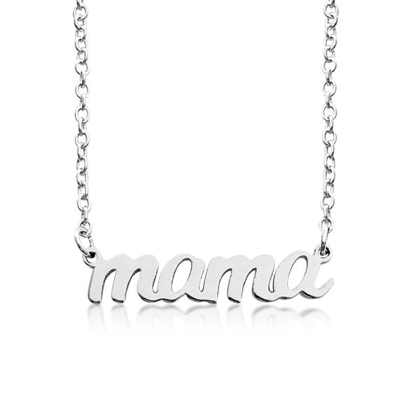 Mama Script Nameplate Necklace & Perfectly Imperfect Hoop Earring Gift Set