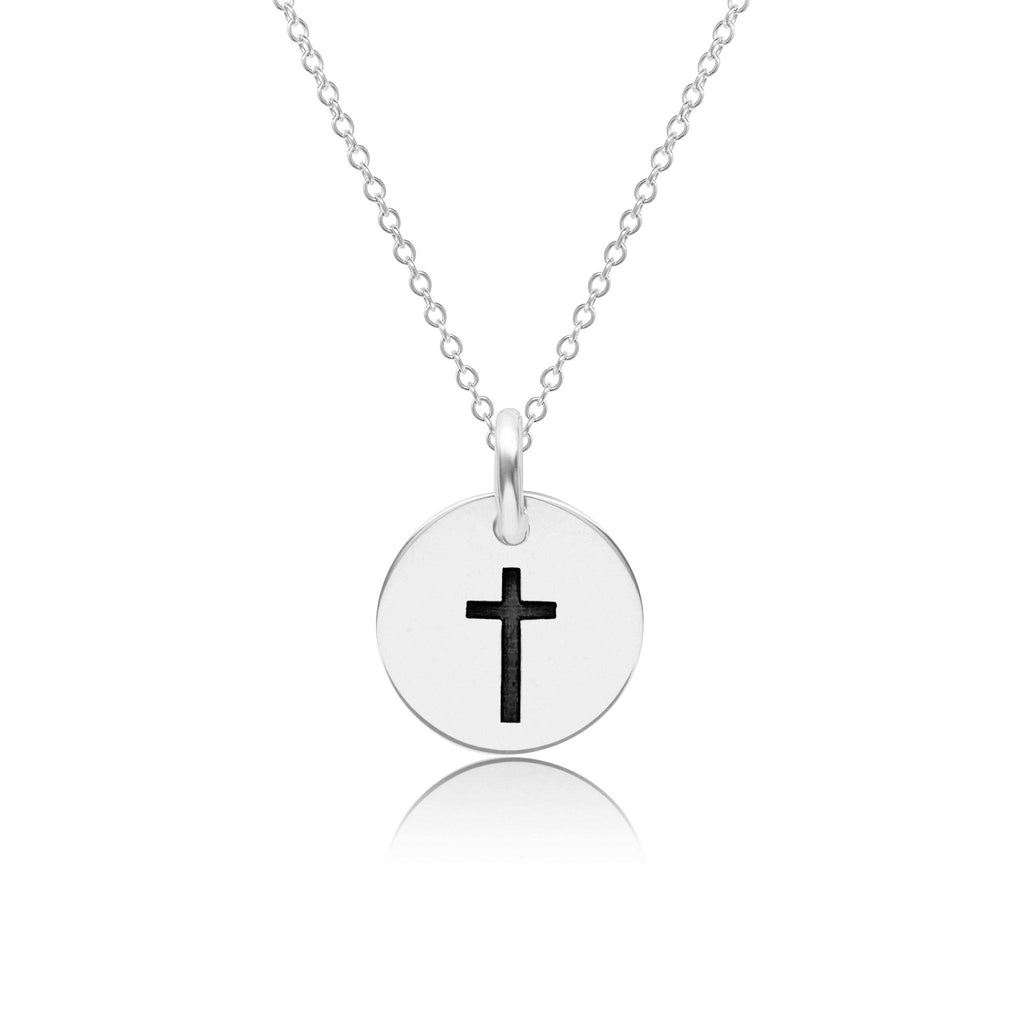 Sterling Silver Engravable Cross Necklace