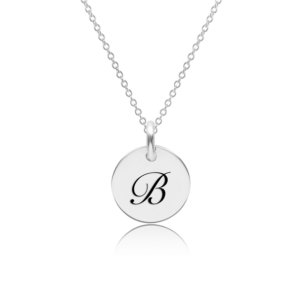 Silver My Script initials - Letter S Circle Charm Braided Bracelet